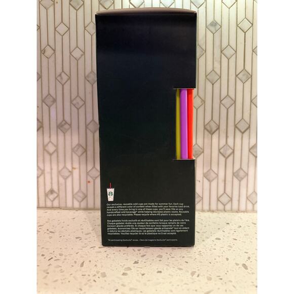 Starbucks Summer 2021 Color Change Confetti Reusable Cold Cups Pack of 5 Cups - Picture 4 of 6